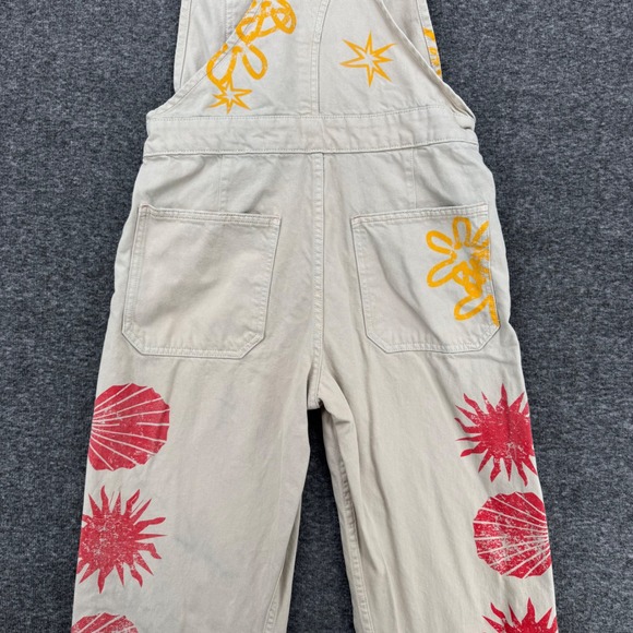 We The Free Free People Ziggy Sun Shell  Overalls Ecru Denim Straight Dungarees - Picture 8 of 14